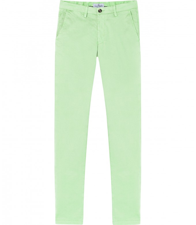 FLASH - Pantalon chino slim, anis
