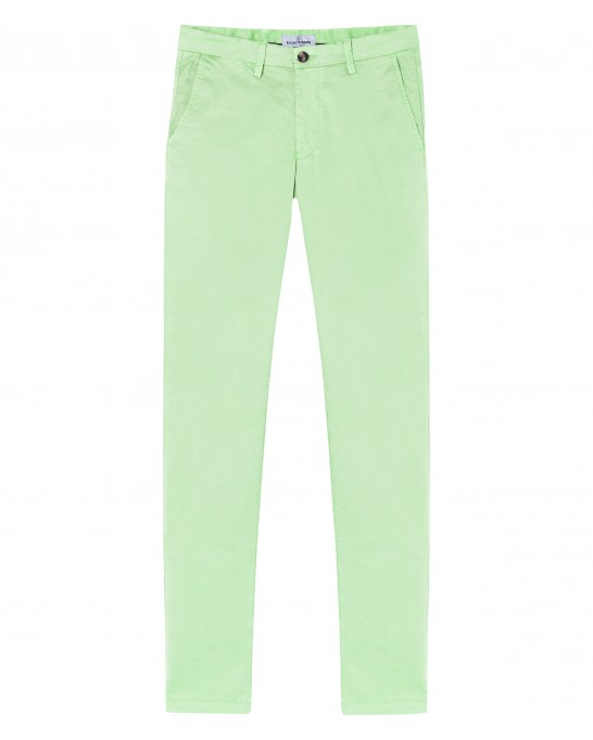 FLASH - Slim fit cotton chinos, anise