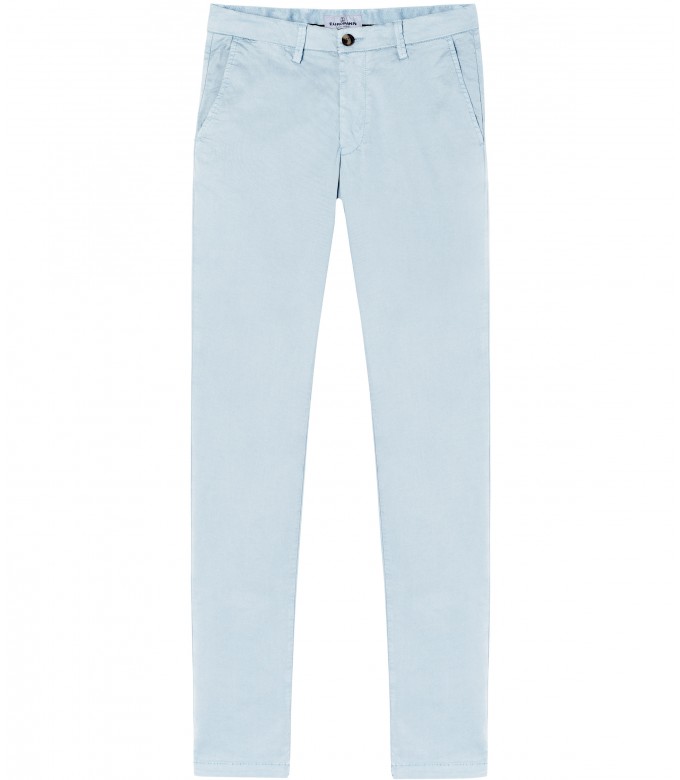 FLASH - Slim fit cotton chinos, light blue 