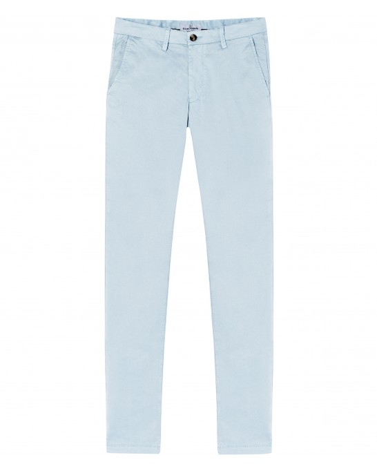 FLASH - Slim fit cotton chinos, light blue 