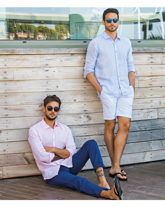 TEXAS - Bermuda Chino Slim Uni, ciel