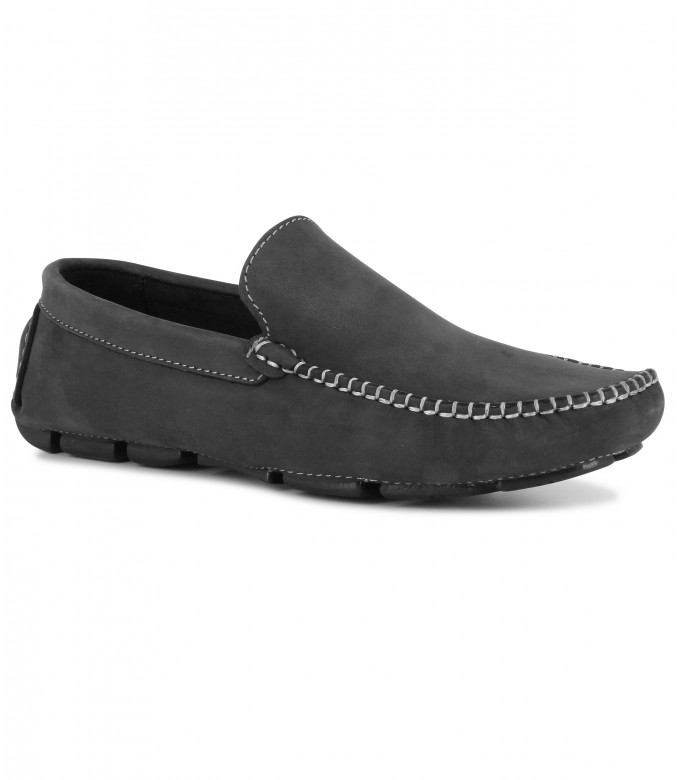 MONZA - Nubuck loafer, black