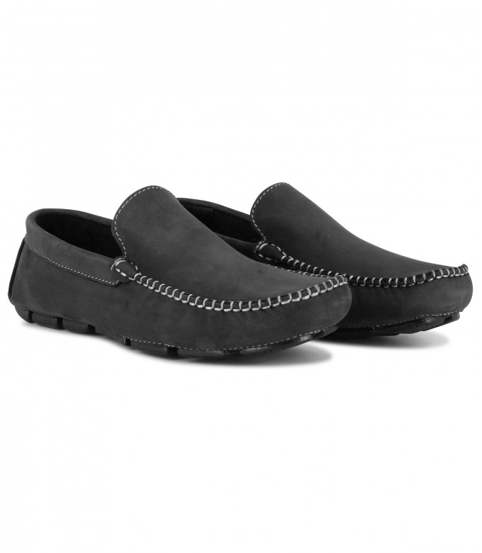 MONZA - Mocassin en nubuck, noir