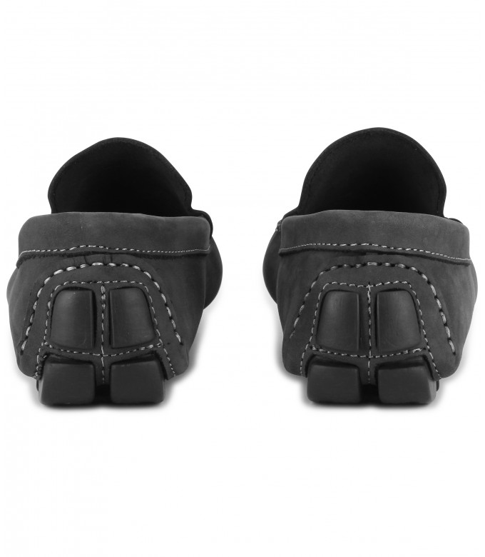 MONZA - Mocassin en nubuck, noir