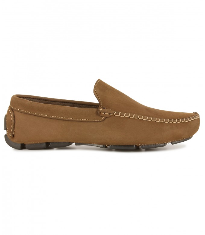 MONZA -  Nubuck loafers, cognac