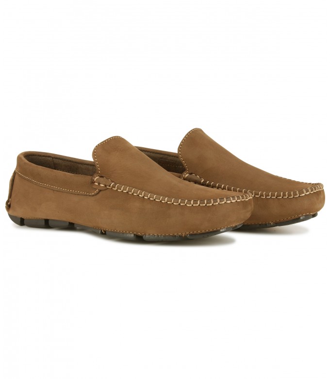 MONZA - Nubuck loafer, cognac