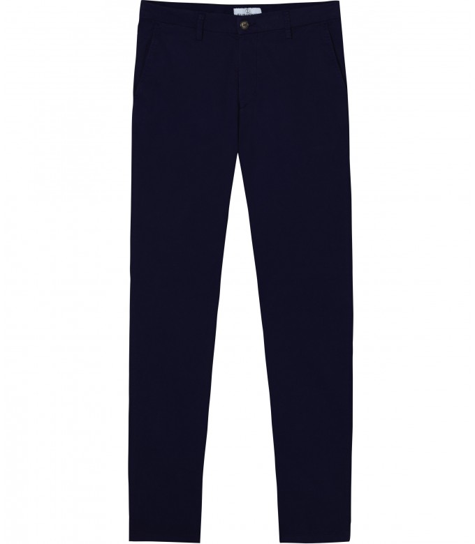 FLASH - Slim fit cotton chinos trousers, navy