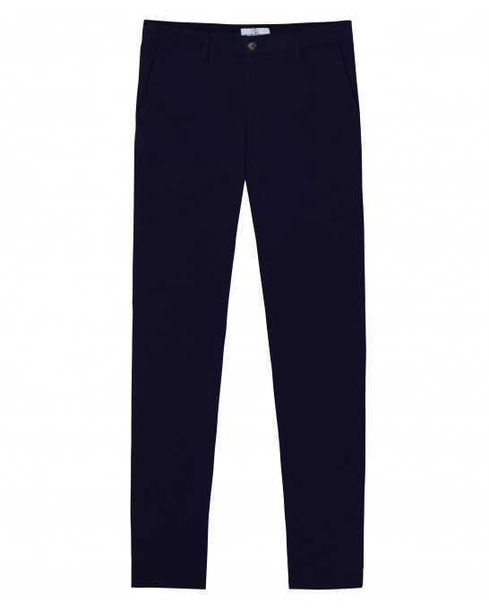 FLASH - Slim fit cotton chinos trousers, navy