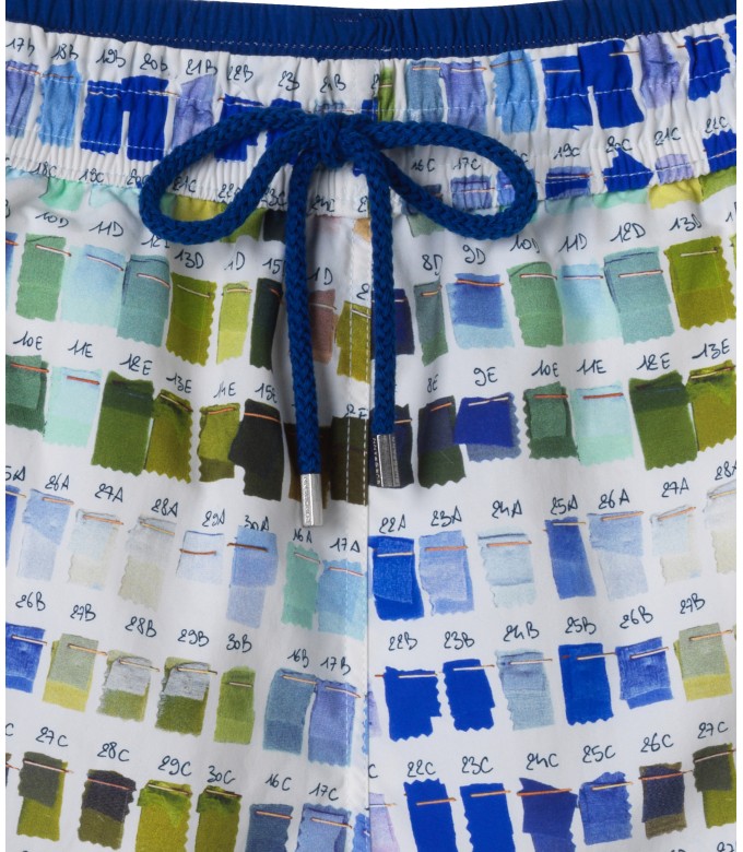 BORNEO- Shorts de banho com estampa Pantone, branco