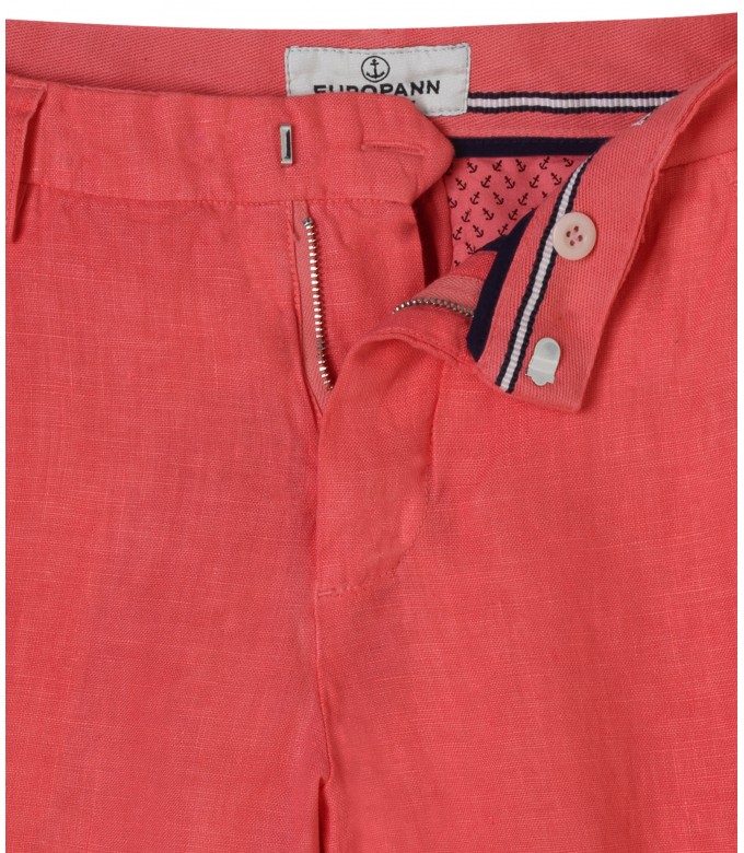 COLORADO - Casual linen Bermuda shorts, red