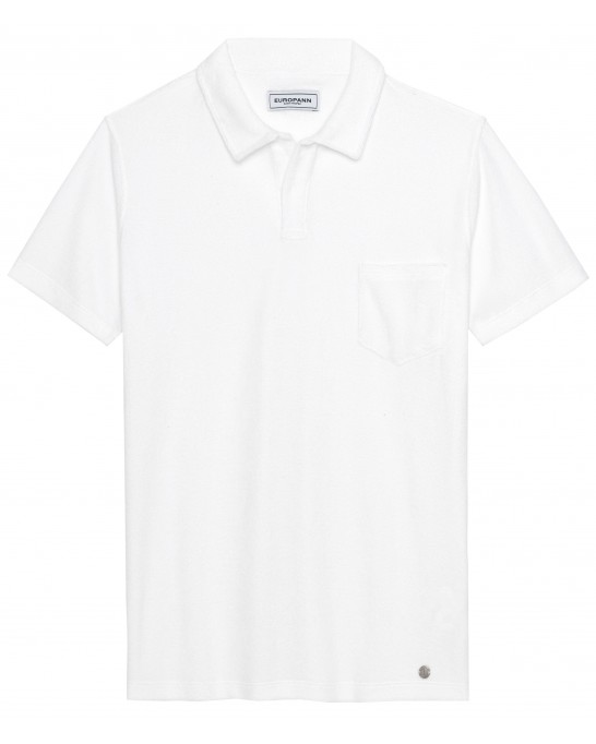 MITCH - Towelling white polo shirt