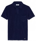 MITCH - Towelling navy blue polo shirt