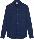 JONAS - Camisa de linho azul-marinho lisa