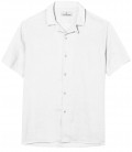 MOOREA - Plain Lin shirt short sleeves white