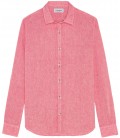JONAS - Plain linen shirt fushia pink