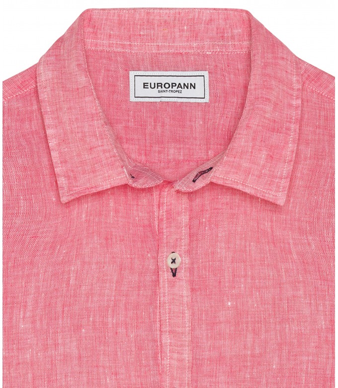 CHEMISE UNIE LIN CHINE JONAS ROSE FUSHIA