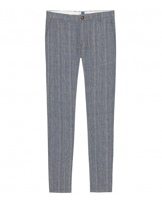 PANTALON A CARREAU PHIL BLEU MARINE