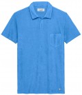 MITCH - Towelling ocean blue polo shirt