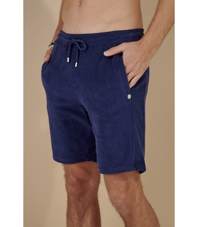 NAVY BLUE SPONGE JOGGING SHORTS NOAH