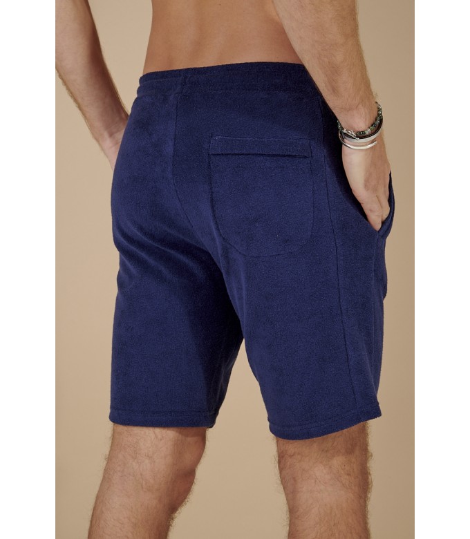 NAVY BLUE SPONGE JOGGING SHORTS NOAH