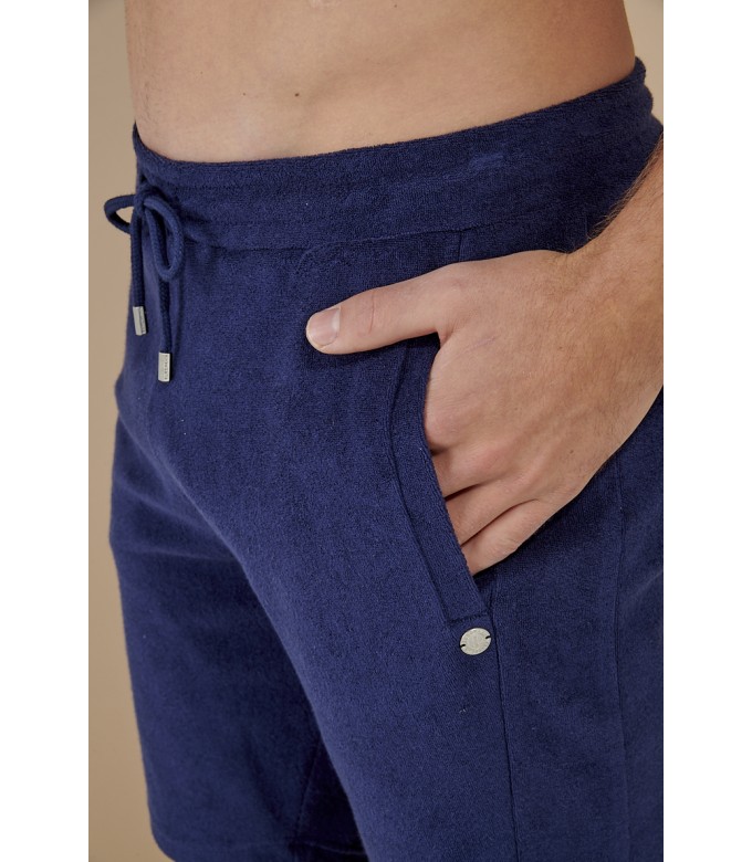 NAVY BLUE SPONGE JOGGING SHORTS NOAH