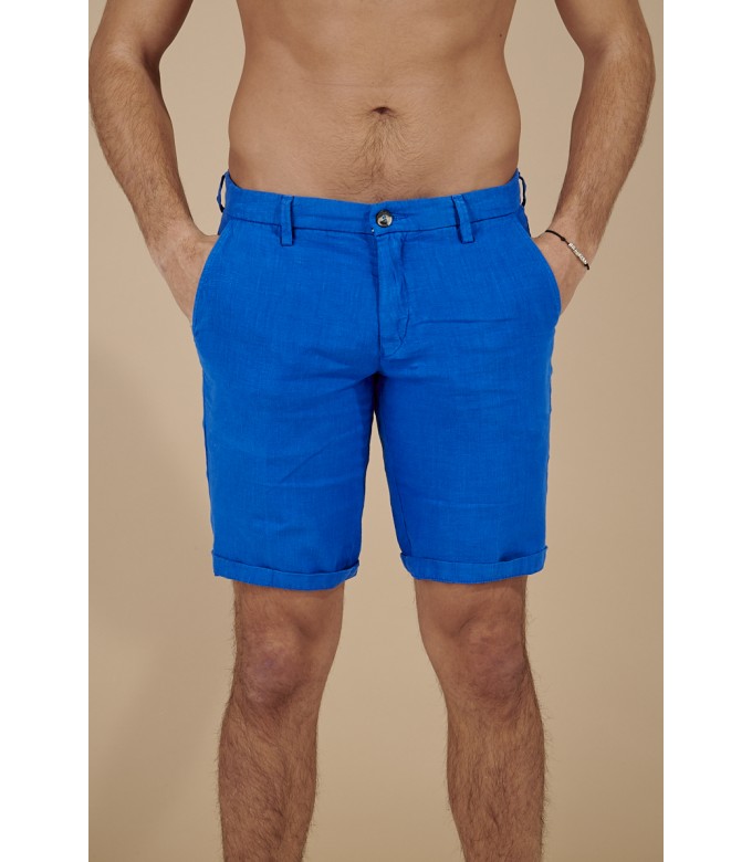 COLORADO - Casual linen bermudas, klein blue