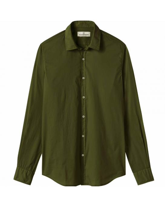 VARDY - Casual cotton-voile shirt, kaki