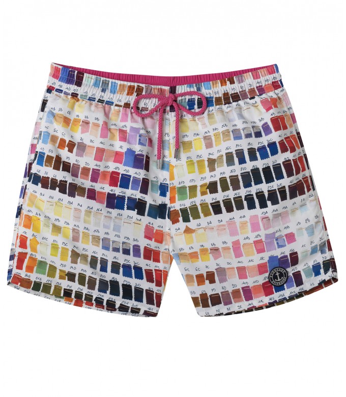 BORNEO - Pantone printed swim shorts, pink