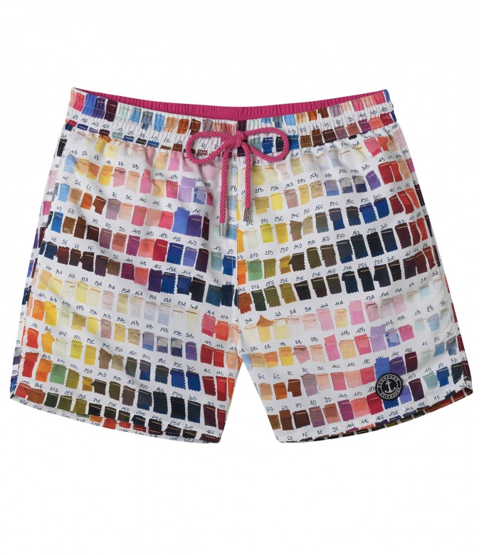 BORNEO- Pantaloncini da bagno con stampa Pantone, rosa