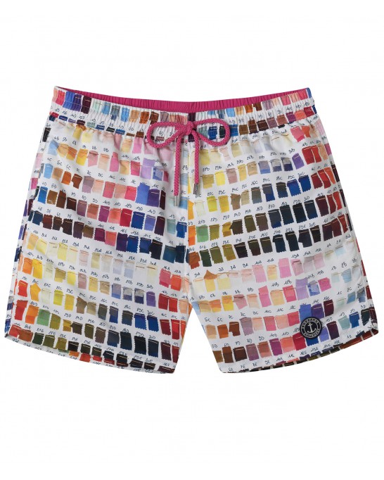 BORNEO - Pantone printed swim shorts, pink