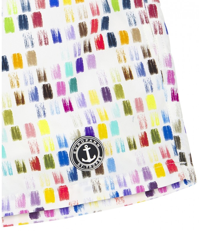 nails - Color printed multicolored swim shorts