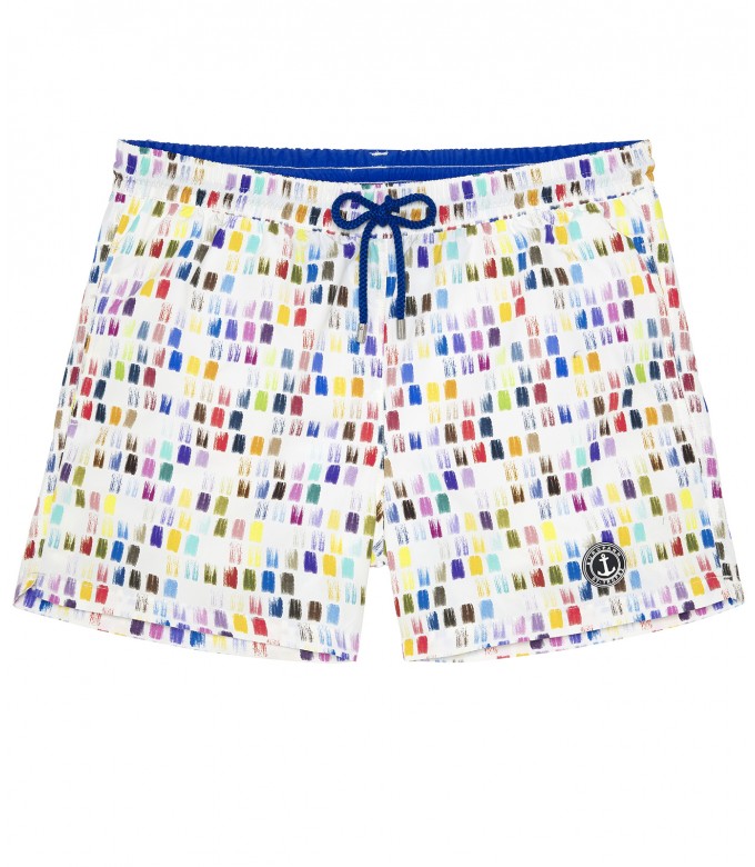 nails - Color printed multicolored swim shorts