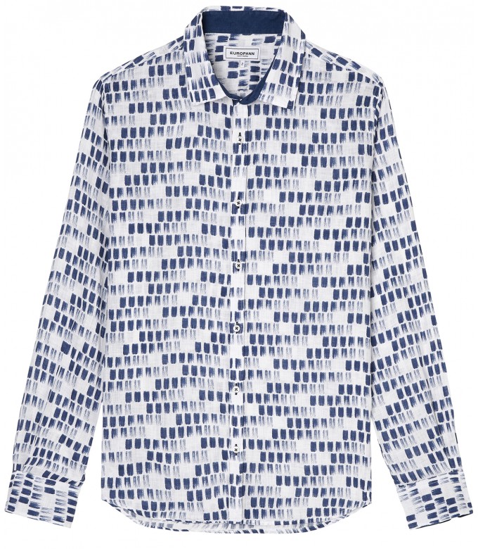 NAILS - Navy blue paint stroke linen shirt