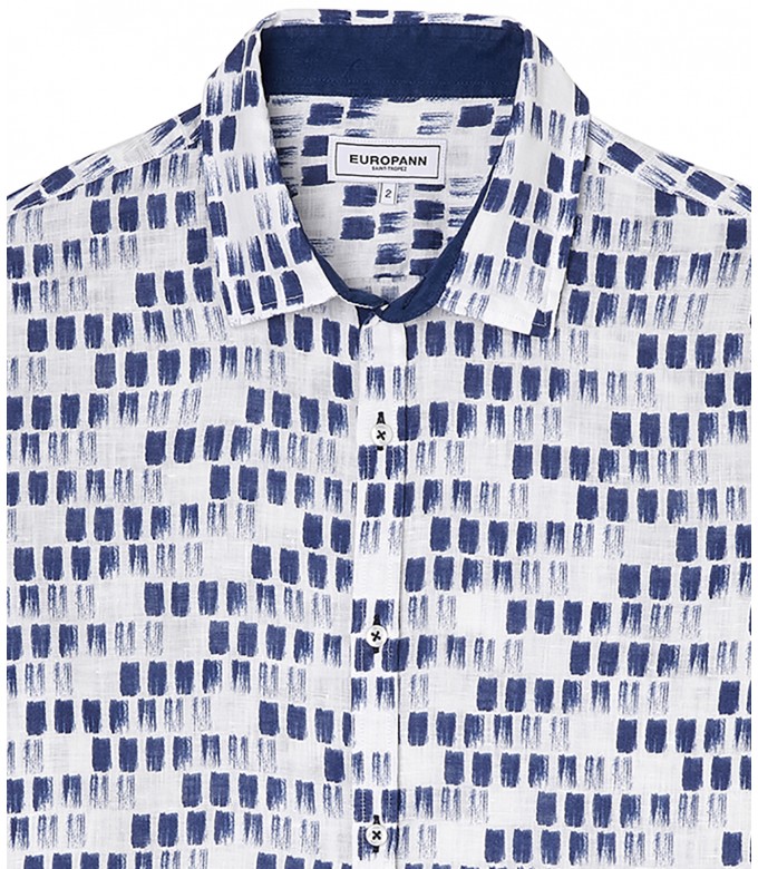 NAILS - Navy blue paint stroke linen shirt