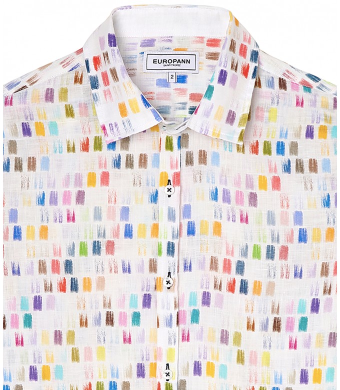 NAILS - Multi paint stroke linen shirt