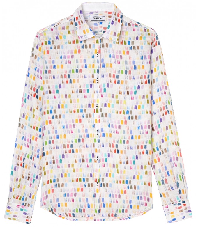 NAILS - Chemise lin imprimé peinture multicolore