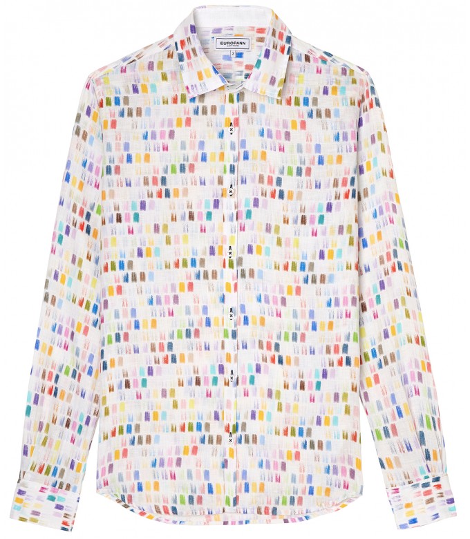 NAILS - Multi paint stroke linen shirt