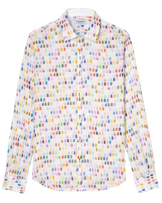 NAILS - Chemise lin imprimé peinture multicolore