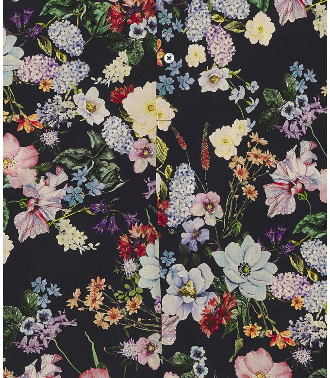 FLOWER - Chemise coton imprimé fleuri bleu marine