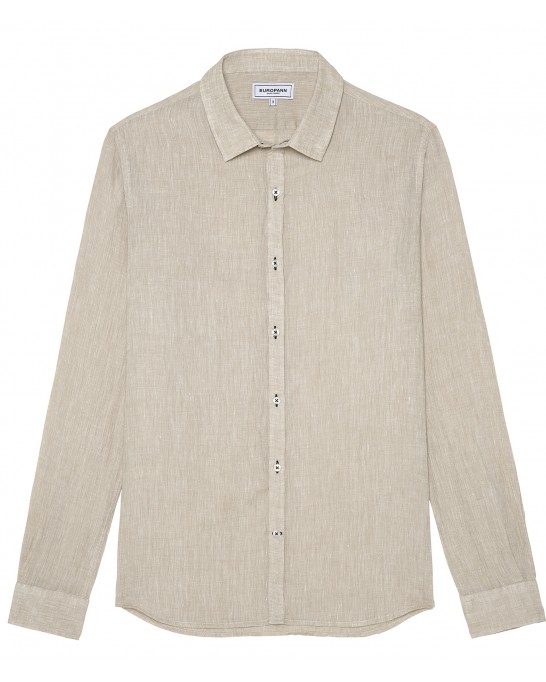 JONAS - Chemise unie lin chiné beige