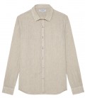 JONAS - Chemise unie lin chiné beige