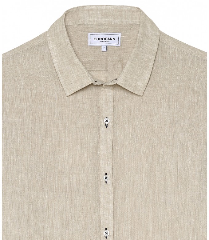 JONAS - Plain beige linen shirt