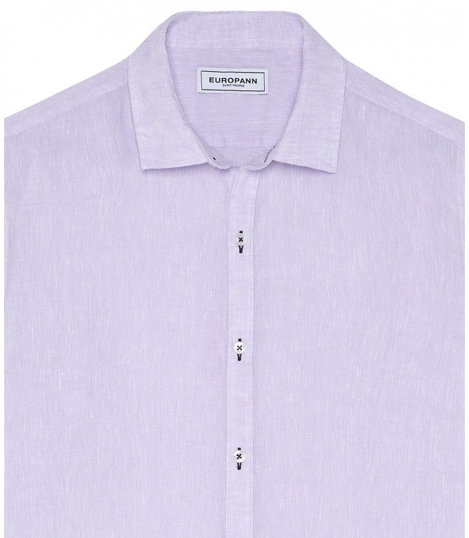 JONAS - Plain lila linen shirt