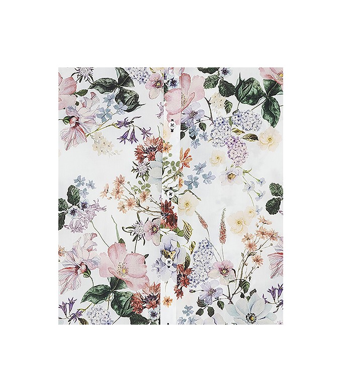 FLOWER - Cotton ecru flower printed shirt