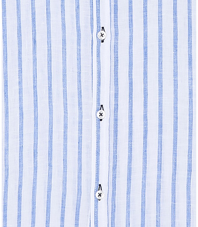 TENNIS - Chemise rayures lin blanc