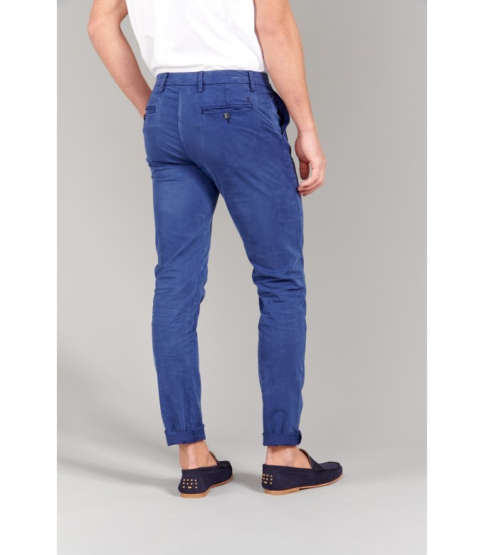 FLASH - Slim fit cotton chinos, ink blue