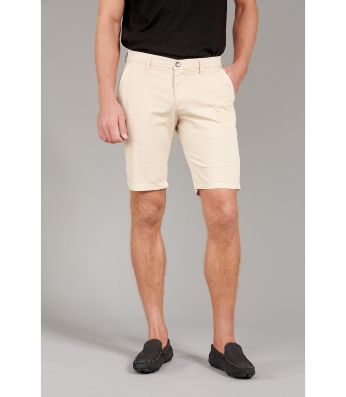 TEXAS - Bermuda chino slim uni, beige