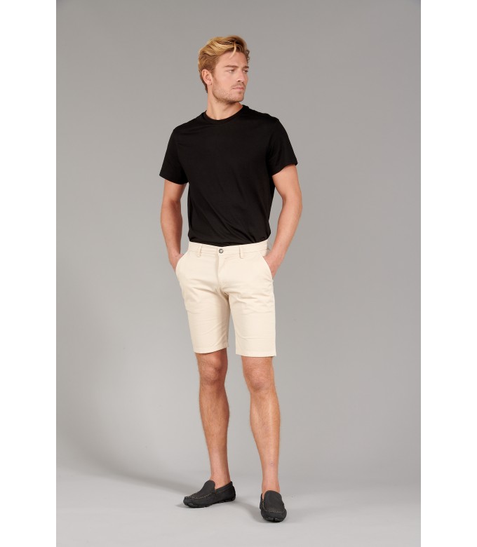 TEXAS - Bermuda chino slim uni, beige