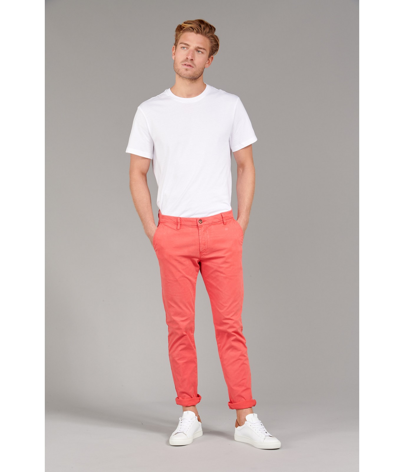 Pants regular fit cotton chinos for mens