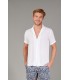 MOOREA - Plain short sleeves shirt, white